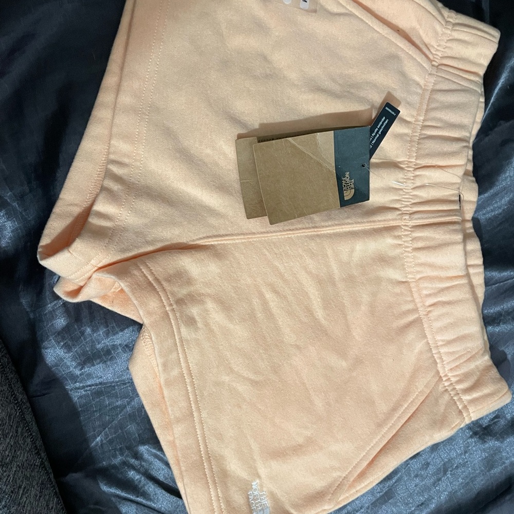 The North Face Cream Athletic Shorts with Elastic Waistband
